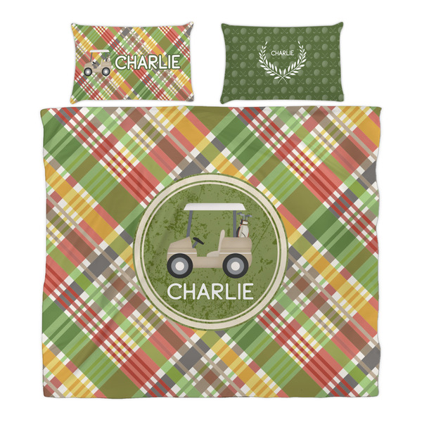 Golfer's Plaid Duvet Cover Set - King - Alt Approval