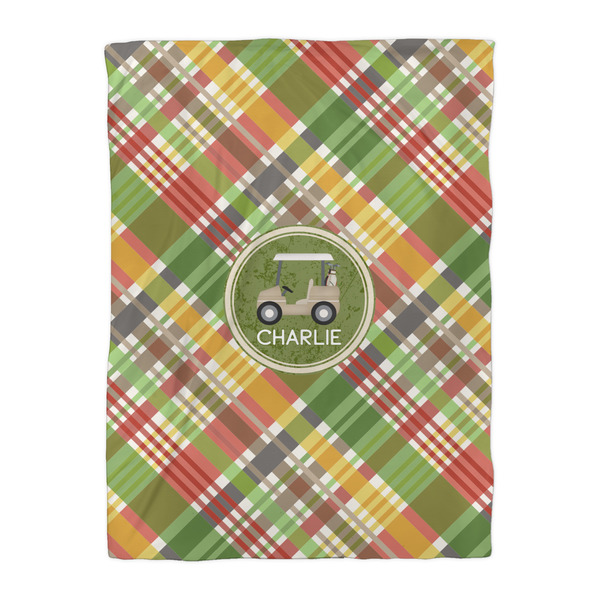 Golfer's Plaid Duvet Cover - Twin XL - Front