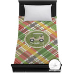 Golfer's Plaid Duvet Cover - Twin XL (Personalized)