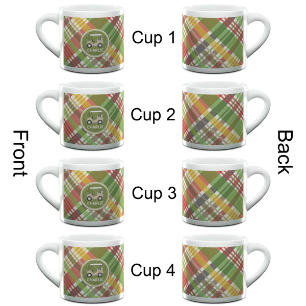 Golfer's Plaid Espresso Cup - 6oz (Double Shot Set of 4) APPROVAL