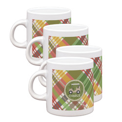 Golfer's Plaid Single Shot Espresso Cups - Set of 4 (Personalized)
