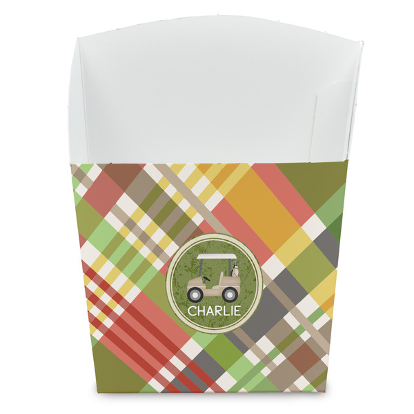 Custom Golfer's Plaid French Fry Favor Boxes (Personalized)