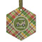 Golfer's Plaid Frosted Glass Ornament - Hexagon