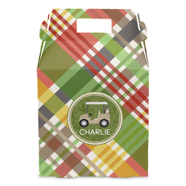 Golfer's Plaid Gable Favor Box - Front