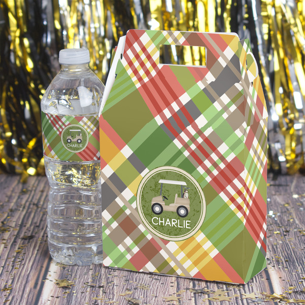 Golfer's Plaid Gable Favor Box - In Context