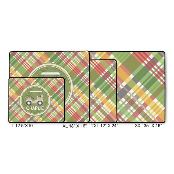 Golfer's Plaid Gaming Mats - SIZE CHART