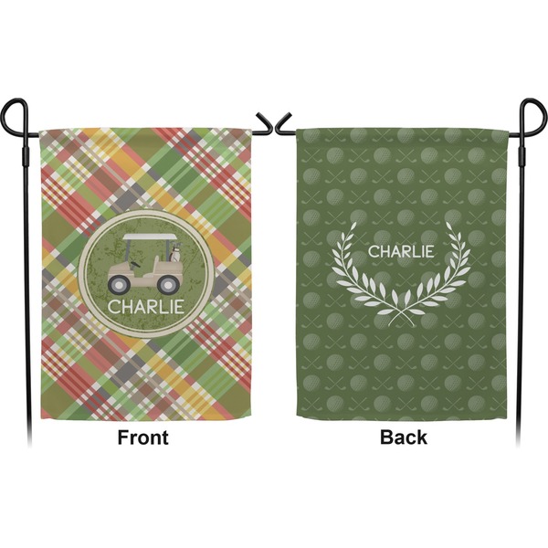 Golfer's Plaid Garden Flag - Double Sided Front and Back