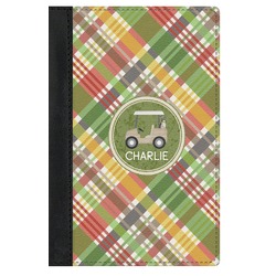 Golfer's Plaid Genuine Leather Passport Cover (Personalized)