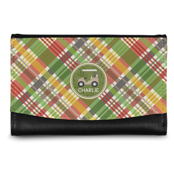 Custom Golfer's Plaid Genuine Leather Women's Wallet - Small (Personalized)