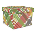 Golfer's Plaid Gift Box with Lid - Canvas Wrapped - Large (Personalized)