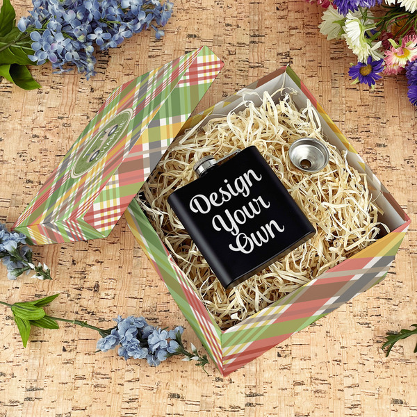 Golfer's Plaid Gift Boxes with Lid - Canvas Wrapped - Large - In Context