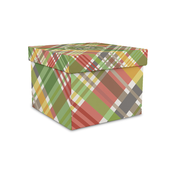 Custom Golfer's Plaid Gift Box with Lid - Canvas Wrapped - Small (Personalized)