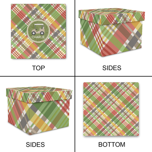 Golfer's Plaid Gift Boxes with Lid - Canvas Wrapped - X-Large - Approval