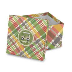 Golfer's Plaid Gift Box with Lid - Canvas Wrapped (Personalized)