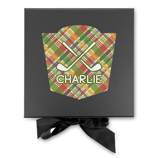 Golfer's Plaid Gift Boxes with Magnetic Lid - Black - Approval