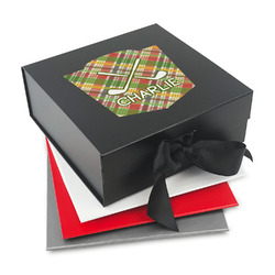 Golfer's Plaid Gift Box with Magnetic Lid (Personalized)