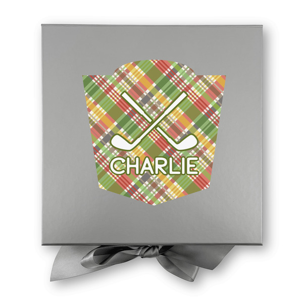 Golfer's Plaid Gift Boxes with Magnetic Lid - Silver - Approval