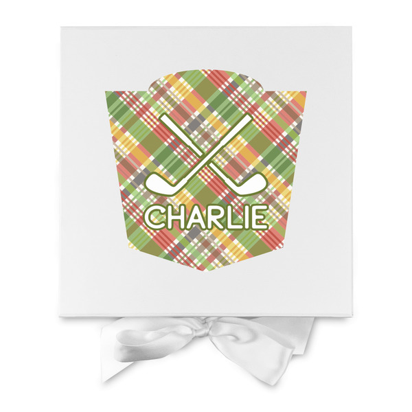 Golfer's Plaid Gift Boxes with Magnetic Lid - White - Approval