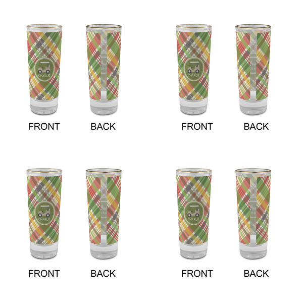 Golfer's Plaid Glass Shot Glass - 2 oz - Set of 4 - APPROVAL