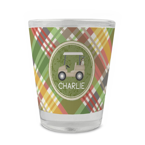 Golfer's Plaid Glass Shot Glass - Standard - FRONT