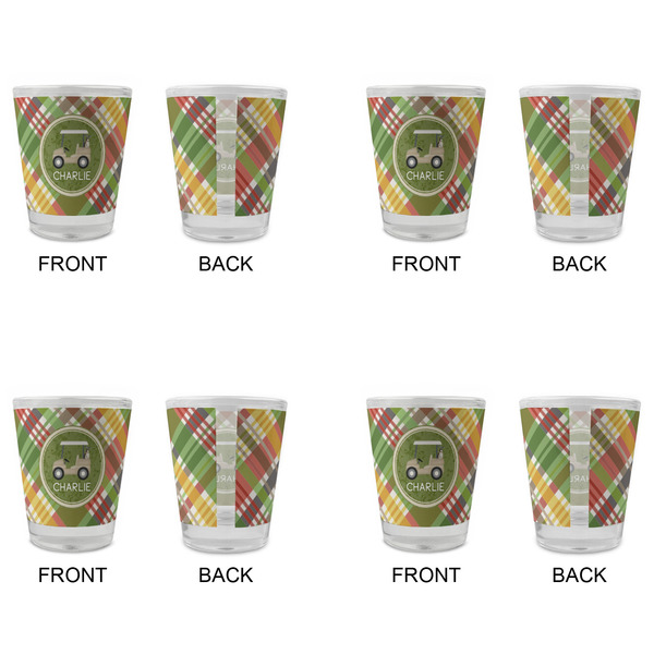Golfer's Plaid Glass Shot Glass - Standard - Set of 4 - APPROVAL