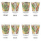 Golfer's Plaid Glass Shot Glass - with gold rim - Set of 4 - APPROVAL