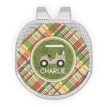 Golfer's Plaid Golf Ball Marker - Hat Clip - Silver