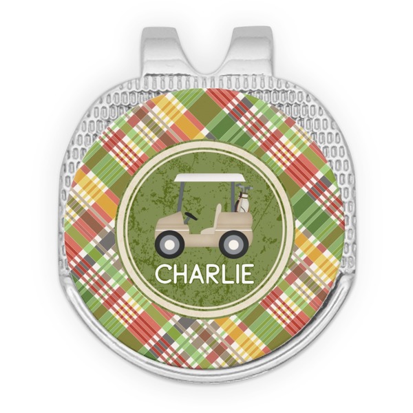 Golfer's Plaid Golf Ball Hat Clip Marker - Apvl