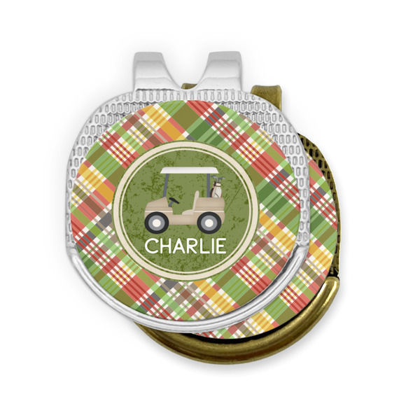 Golfer's Plaid Golf Ball Marker Hat Clip - PARENT/MAIN