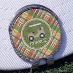 Golfer's Plaid Golf Ball Marker - Hat Clip