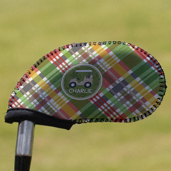 Custom Golfer's Plaid Golf Club Iron Cover - Single (Personalized)