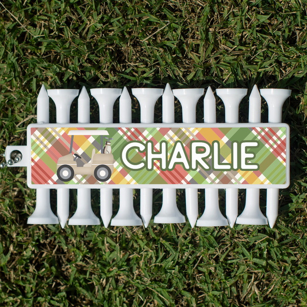 Custom Golfer's Plaid Golf Tees & Ball Markers Set (Personalized)