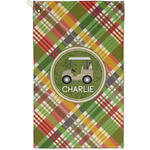 Golfer's Plaid Golf Towel - Poly-Cotton Blend - Small w/ Name or Text