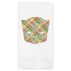Golfer's Plaid Guest Napkins - Full Color - Embossed Edge (Personalized)