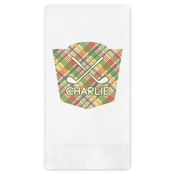 Custom Golfer's Plaid Guest Napkins - Full Color - Embossed Edge (Personalized)