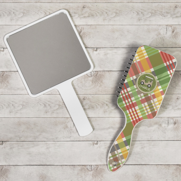 Golfer's Plaid Hair Brush - In Context