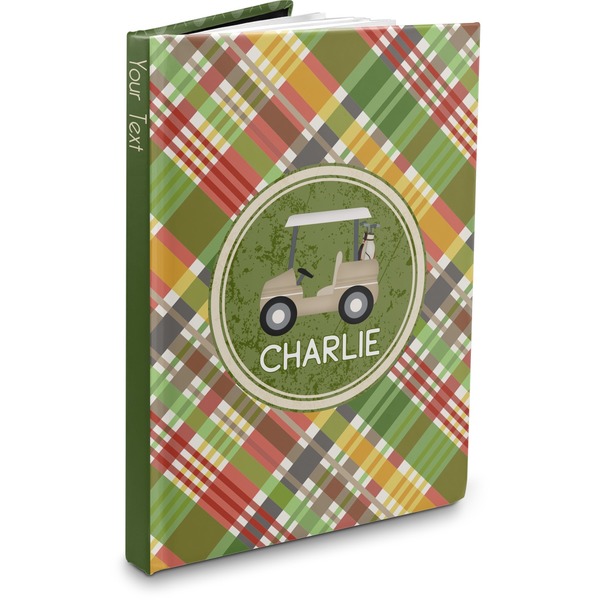 Custom Golfer's Plaid Hardbound Journal - 5.75" x 8" (Personalized)