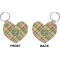 Golfer's Plaid Heart Keychain (Front + Back)