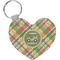 Golfer's Plaid Heart Keychain (Personalized)