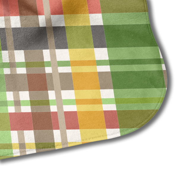 Golfer's Plaid Hooded Baby Towel- Detail Corner