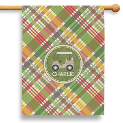 Golfer's Plaid 28" House Flag - Double Sided (Personalized)