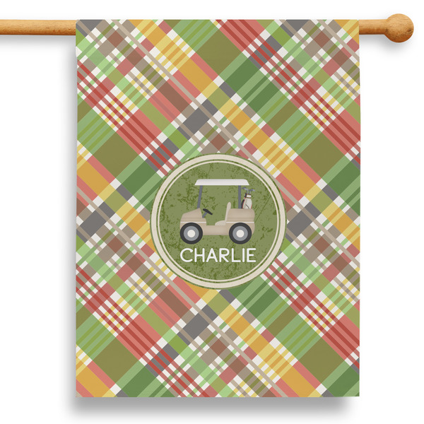 Custom Golfer's Plaid 28" House Flag (Personalized)