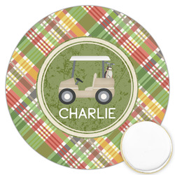 Golfer's Plaid Printed Cookie Topper - 3.25" (Personalized)