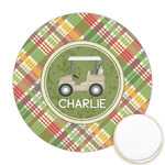 Golfer's Plaid Printed Cookie Topper - Round (Personalized)