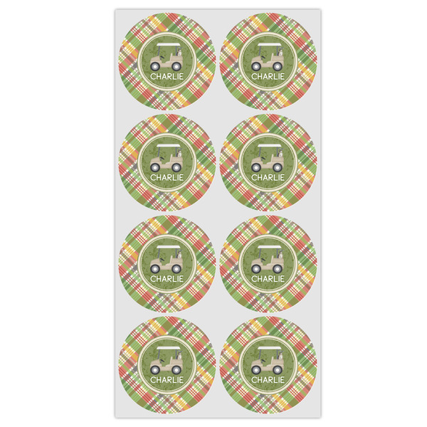 Golfer's Plaid Icing Circle - Medium - Set of 8