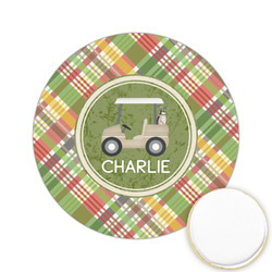 Golfer's Plaid Printed Cookie Topper - 2.15" (Personalized)