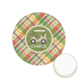 Golfer's Plaid Printed Cookie Topper - 1.25" (Personalized)