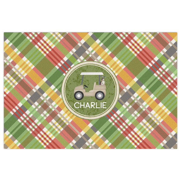Golfer's Plaid Indoor / Outdoor Rug - 4'x6' - Front Flat