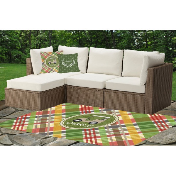Golfer's Plaid Indoor / Outdoor Rug & Cushions