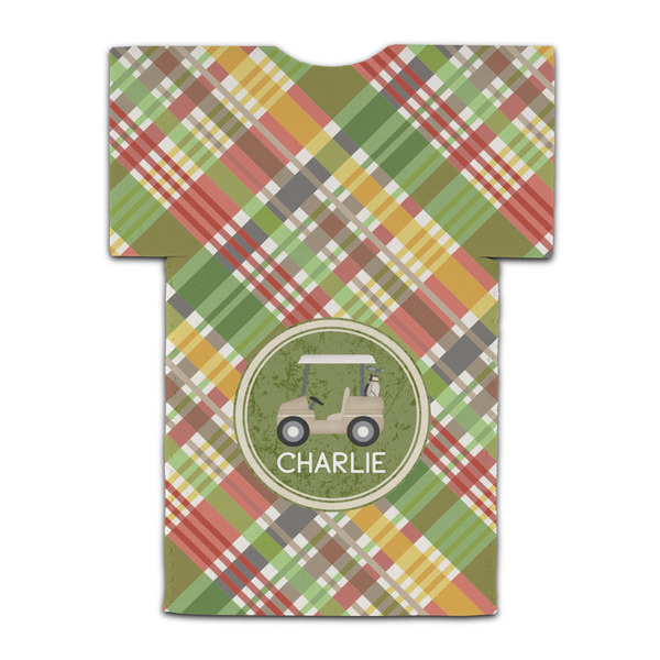 Golfer's Plaid Jersey Bottle Cooler - BACK (flat)